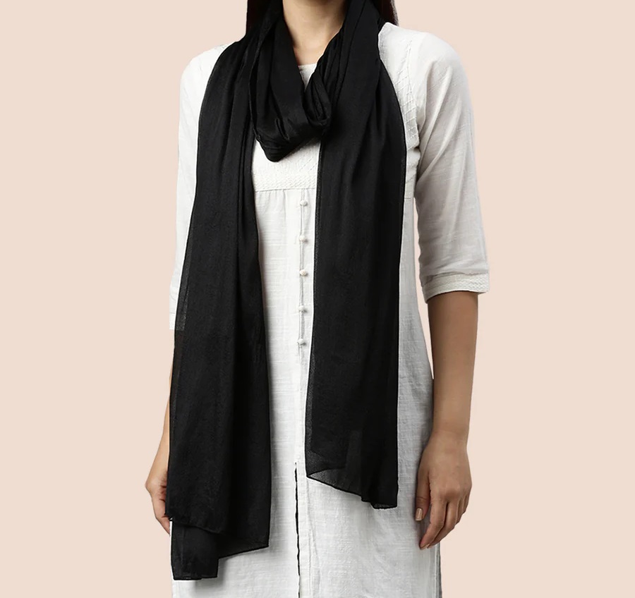 Twin Birds Shimmer Shawl - Black Pearl