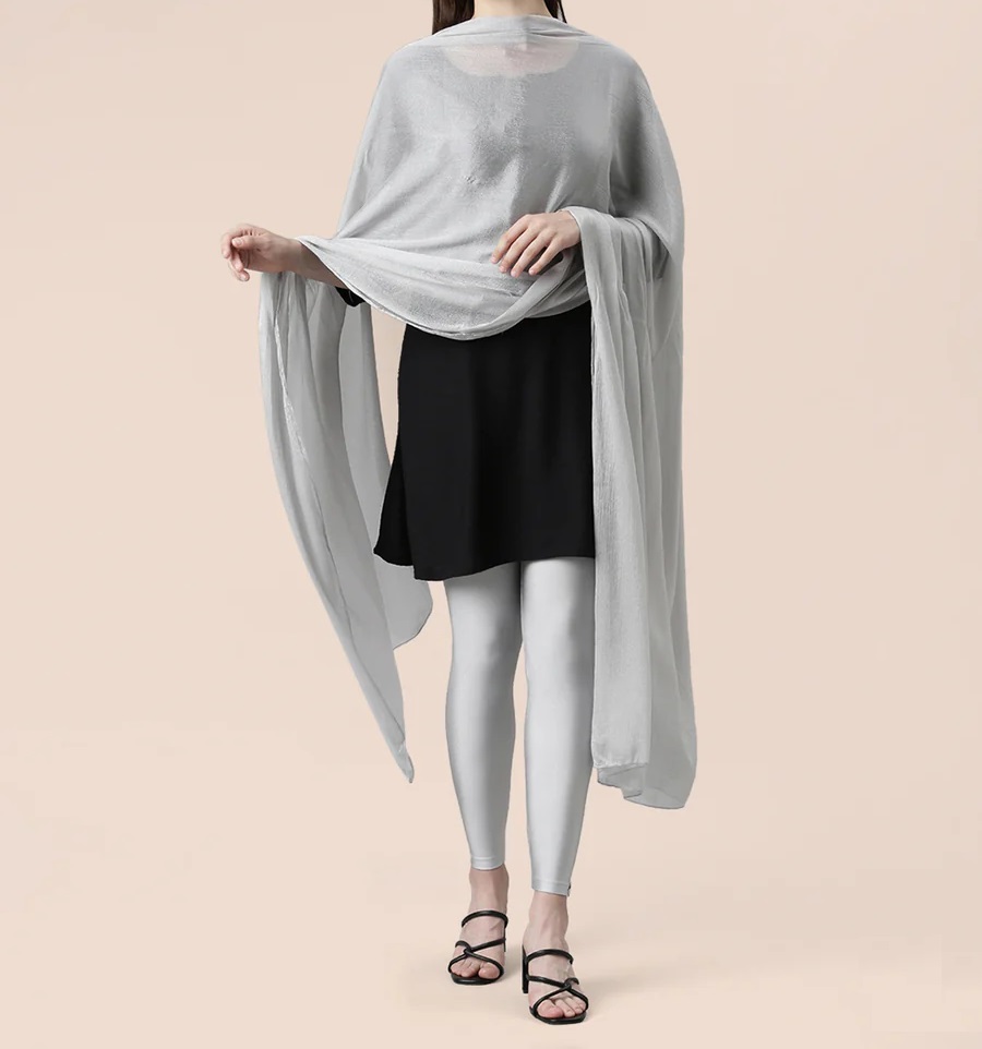 Twim Birds Shimmer Shawl - Silver Coin